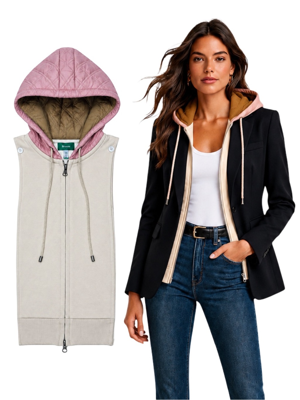 NWT BRUNNE Dickey Insert Compatible with Veronica Beard Blazers FRENCH TERRY